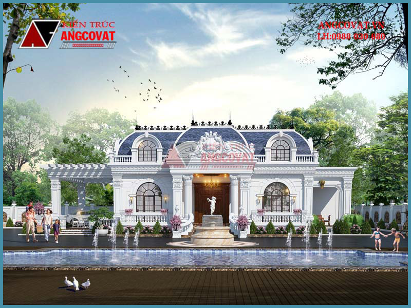 nhà cấp 4 150m2 4 phòng ngủ kiến trúc pháp