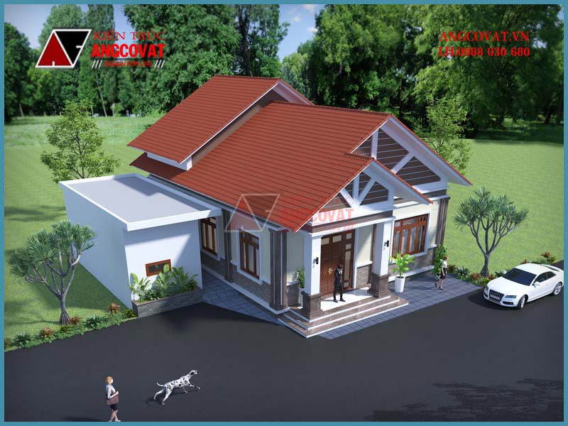 tổng thể thiết kế nhà cấp 4 150m2 4 phòng ngủ