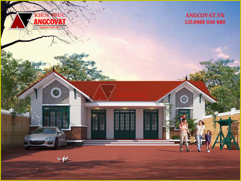 Nhà cấp 4 đẹp 110m2 mặt tiền 15m 2 phòng ngủ mái thái