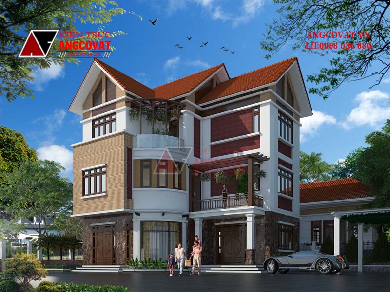 Ngoại thất tuyệt đẹp từ mẫu nhà chữ L 3 tầng đẹp