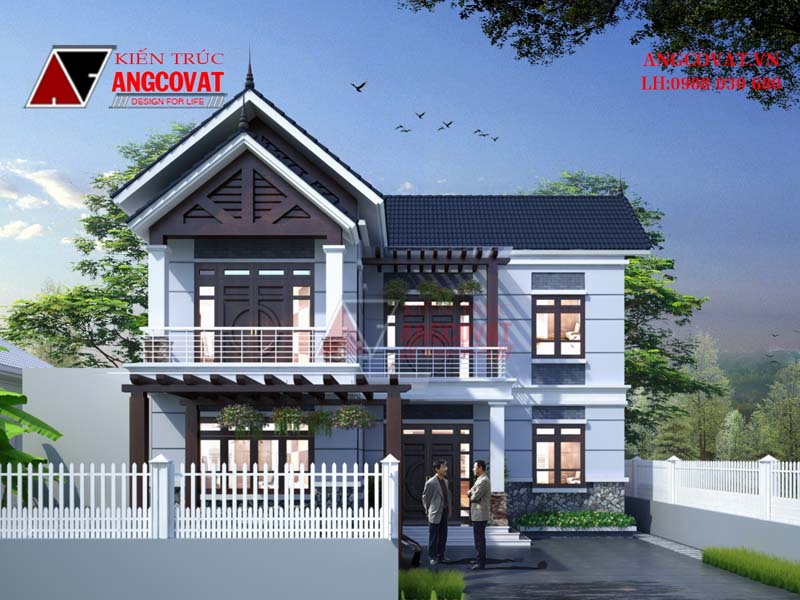 nhà 2 tầng mặt tiền 12m hình chữ l