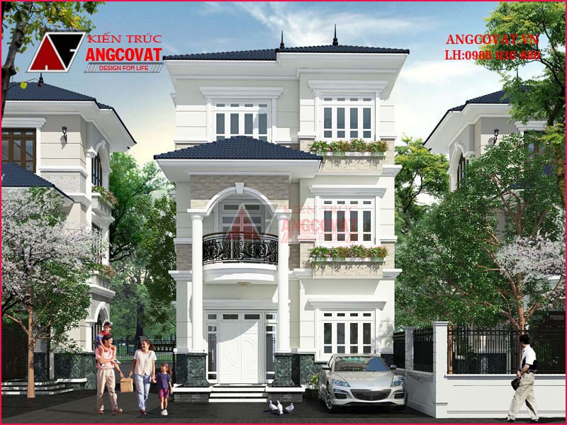 kiến trúc nhà lầu đơn giản, sang trọng