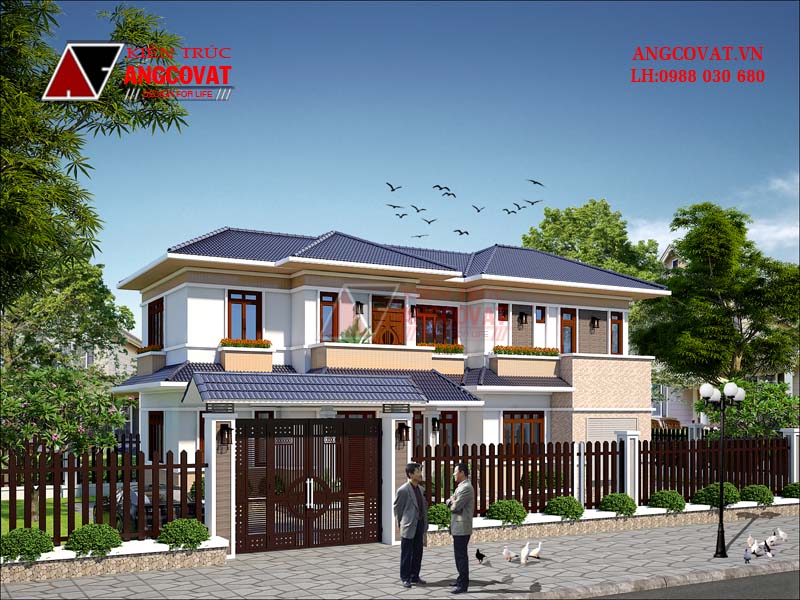 mẫu nhà mặt tiền 12m sâu 8m rộng rãi