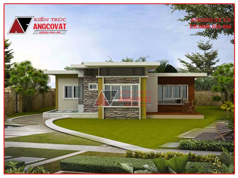 Kiến trúc nhà trệt đơn giản, tiện nghi