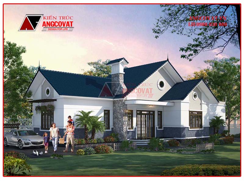 kiến trúc nhà trệt đơn giản 3 phòng ngủ