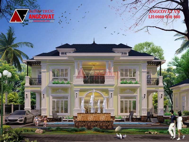 nhà vườn 2 tầng tân cổ điển đẹp