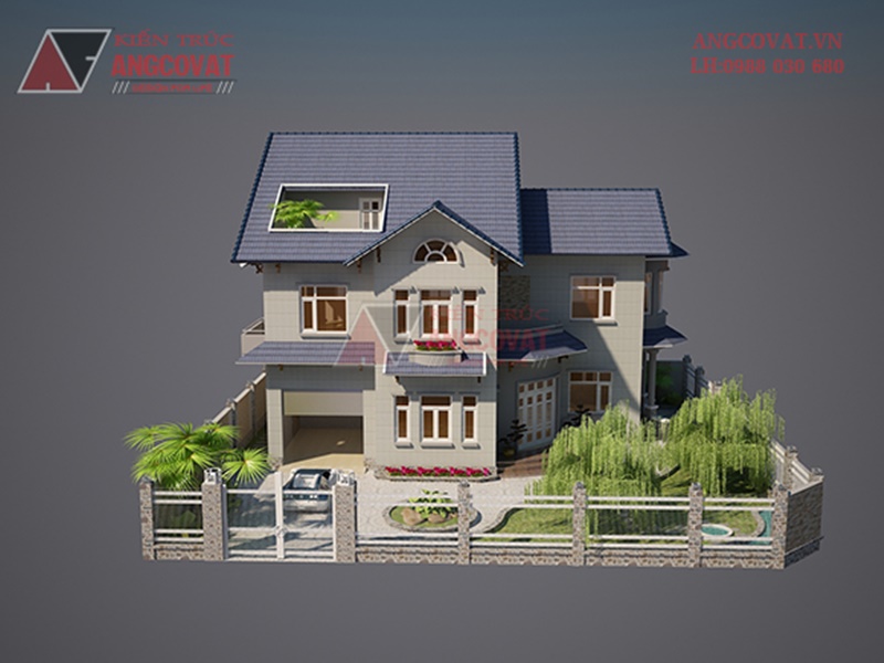 Toàn bộ hình ảnh ngoại thất biệt thự 2 tầng có gara