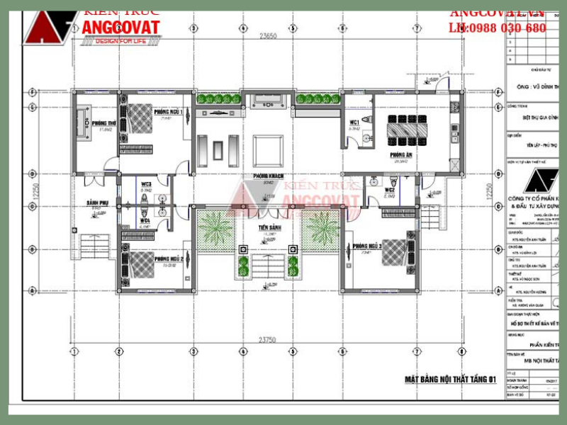 Nội thất nhà cấp 4 chữ U đẹp mê ly 200m2