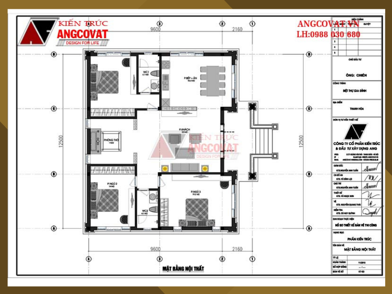 Nội thất nhà vuông cấp 4 130m2