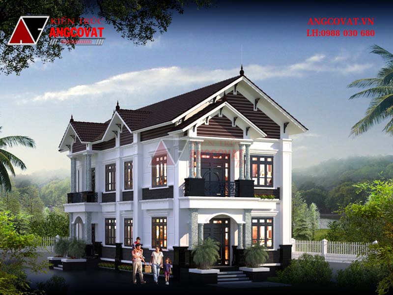 Phân tích bản vẽ nhà 8x18 sang trọng 2 tầng 3 phòng ngủ tại Quy Nhơn