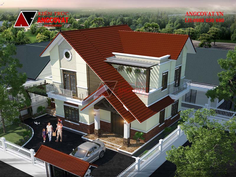 biệt thự 2 tầng mái ngói sang trọng và tiện nghi
