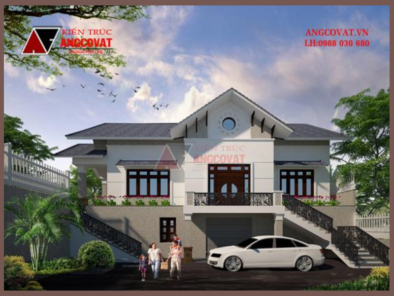 Phối cảnh nhà cấp 4 hiện đại diện tích 120m2 đẹp có tầng hầm