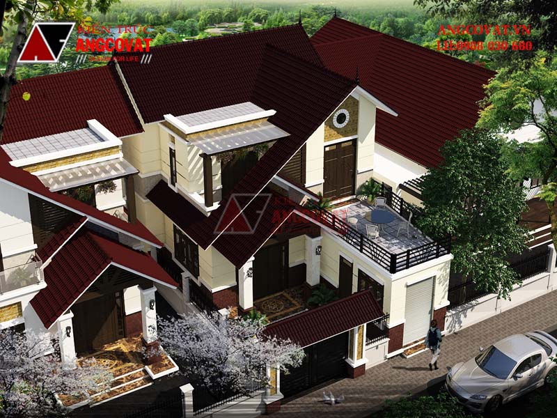 Phối cảnh ngoại thất bản thiết kế nhà ở kiêm kinh doanh