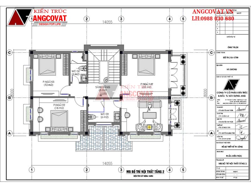 Hình ảnh sơ đồ công năng tầng 2 bản thiết kế mặt bằng nhà 8x15m 2 tầng 3 phòng ngủ