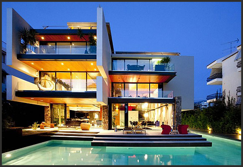 Mặt tiền biệt thự 3 tầng tối giản với hai khối có sự chênh lệch nhẹ về độ cao