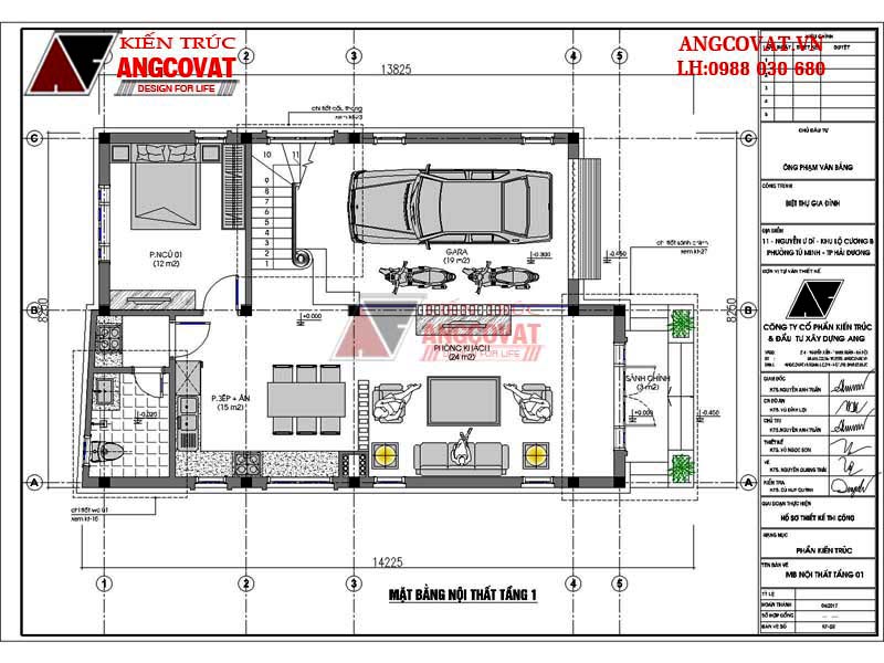 Mặt bằng nhà 2 tầng 100m2 đẹp tại Hải Dương