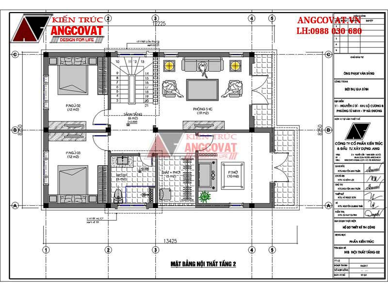Mặt bằng nhà 2 tầng 100m2 đẩy đủ tiện nghi