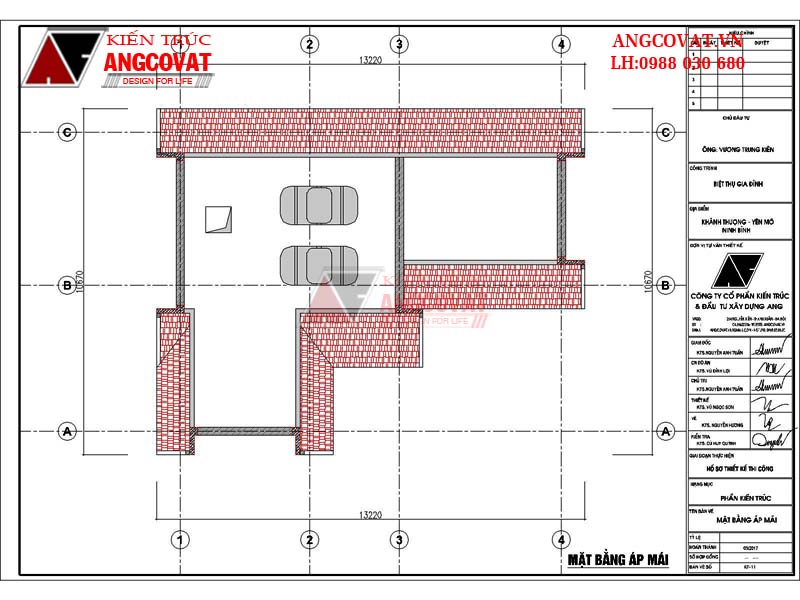 bản vẽ mặt bằng tầng áp mái mẫu nhà chữ L 3 tầng đẹp