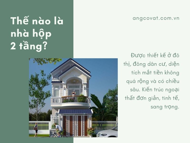 Thiết kế nhà hộp 2 tầng mái thái mặt tiền đẹp