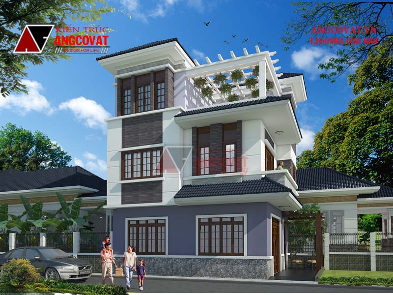 Nhà 3 tầng có sân thượng sang trọng tinh tế