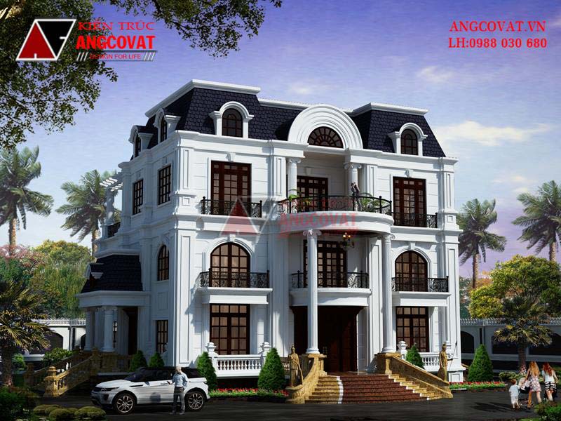 mẫu biệt thự mái mansard