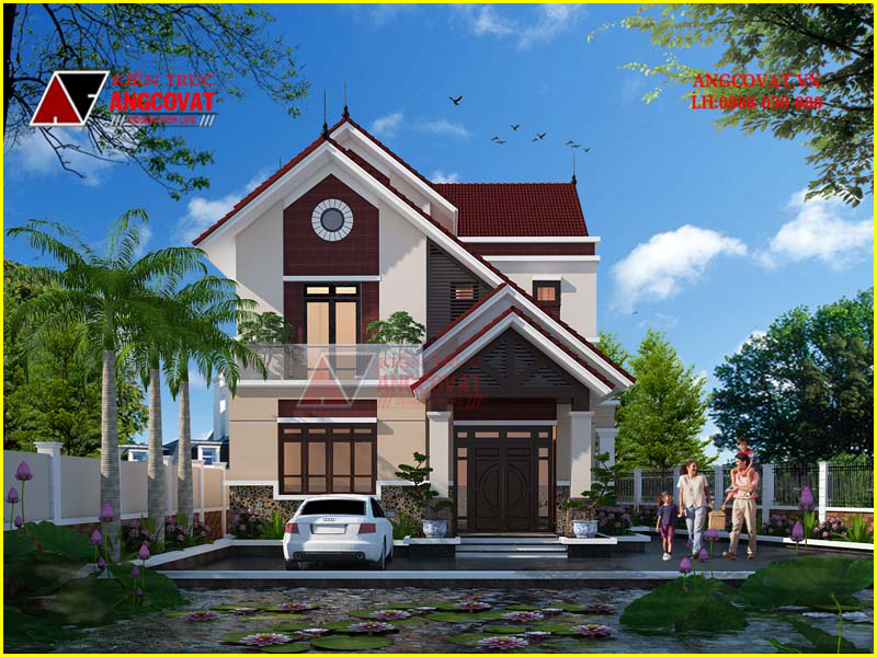 Thiết kế mặt tiền nhà 1 tầng rưỡi 140m2 đẹp