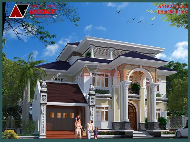 Mẫu thiết kế mẫu nhà 3 tầng kiểu châu âu diện tích 150m2