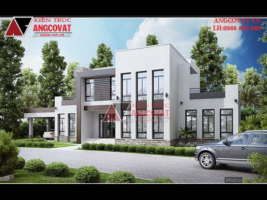 Thiết kế nhà 2 tầng xa hoa bề thế thể hiện gu thẩm mỹ của chủ nhà