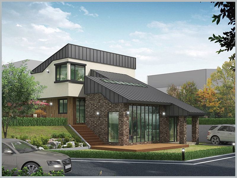 vật liệu hoàn thiện thiết kế nhà 2 tầng kiểu hàn quốc