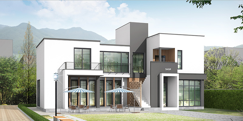 mẫu thiết kế nhà 2 tầng kiểu hàn quốc độc đáo