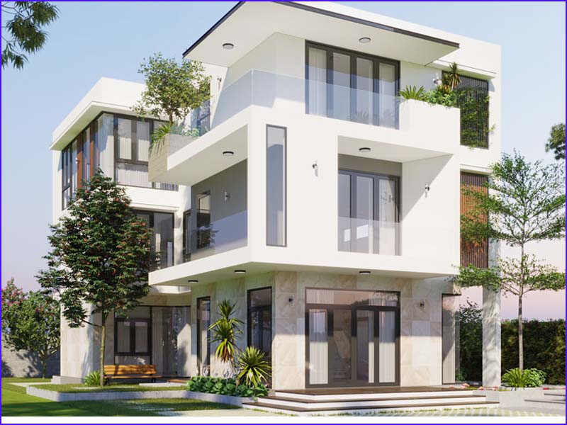 Màu sơn cho thiết kế nhà 3 tầng hướng Tây
