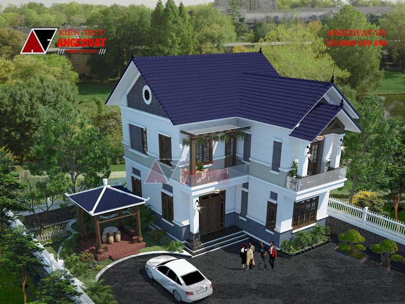 mẫu nhà chữ l mái thái diện tích 100m2