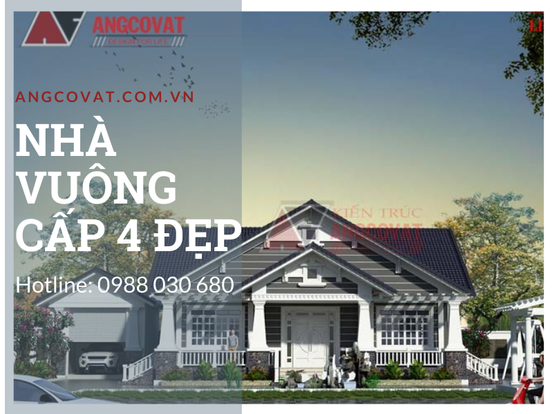 Thiết kế nhà vuông cấp 4 đẹp ở Hưng Yên