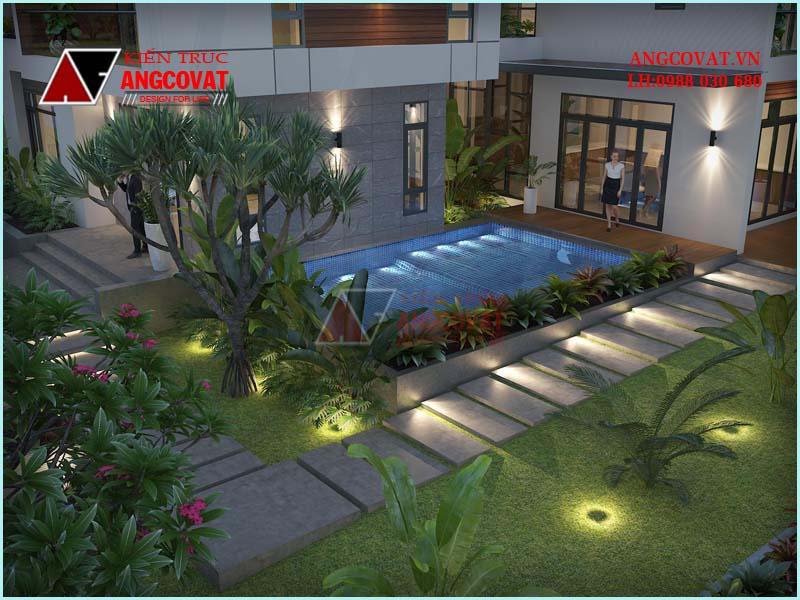 bể bơi trong thiết kế nhà xanh