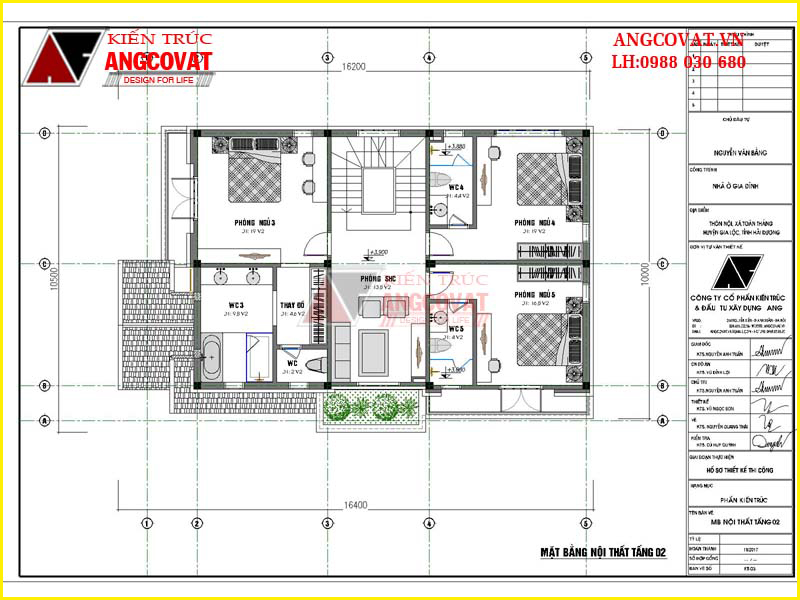 Thiết kế nội thất tầng 2 mẫu nhà 2 tầng rưỡi diện tích 140m2