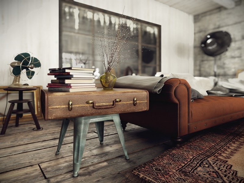 thiết kế nội thất theo phong cách vintage với những đồ vật cũ xưa