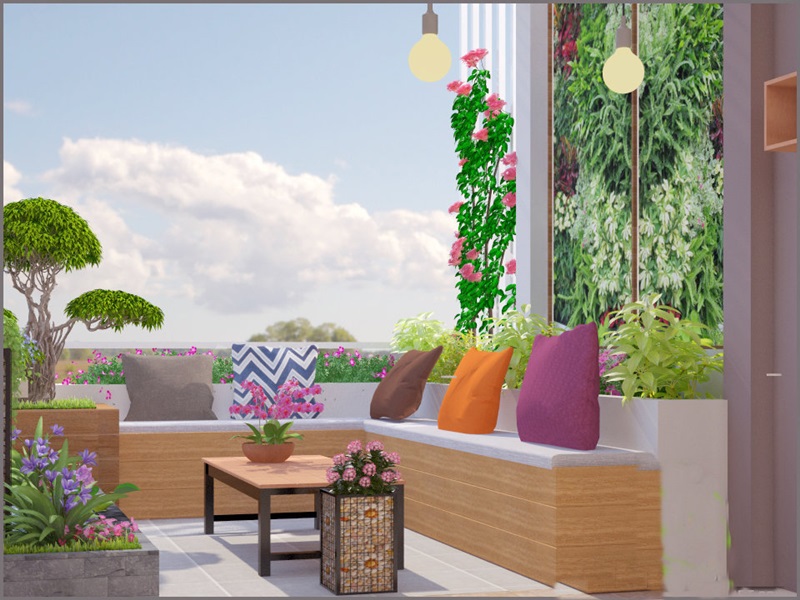 tiểu cảnh thiết kế sân thượng đa dạng