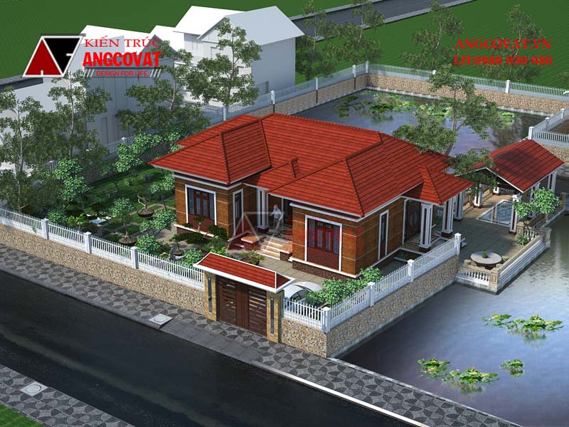 kiến trúc nhà cấp 4 mái thái hình chữ u