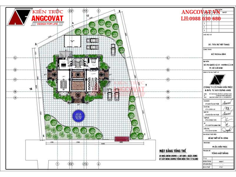 tổng thể mặt bằng của mẫu biệt thự 3 tầng tân cổ điển 300m2
