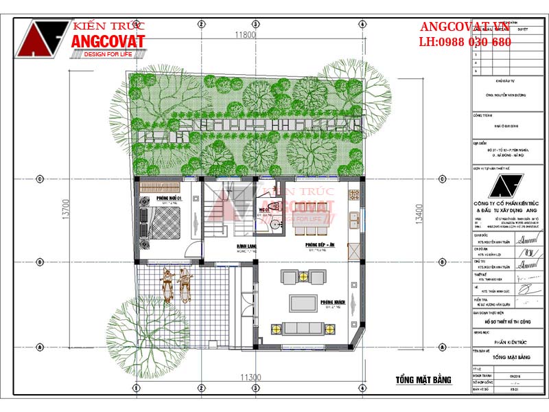 Tổng mặt bằng công năng sử dụng: Mẫu nhà chữ L đẹp mái bằng phong cách hiện đại sang trọng