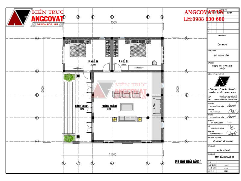Mặt bằng công năng sử dụng mẫu nhà cấp 4 có 3 phòng ngủ mái ngói đẹp