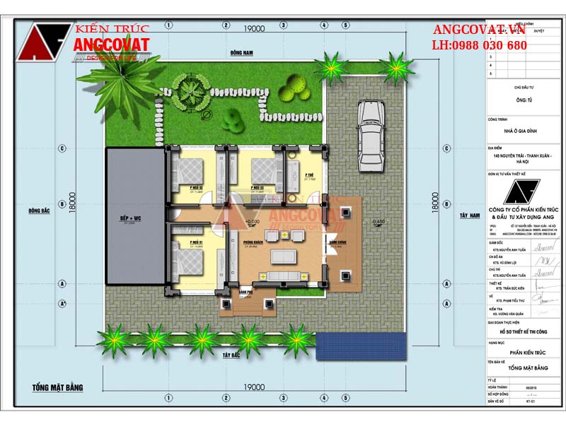 Tổng mặt bằng mẫu nhà cấp 4 giá 800 triệu đẹp