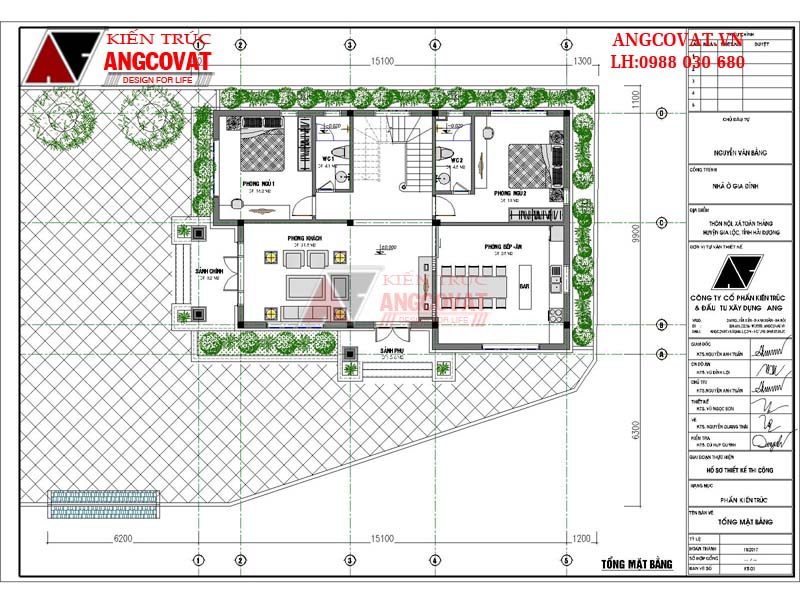 Tổng mặt bằng công năng của bản thiết kế nhà trên đất thóp hậu