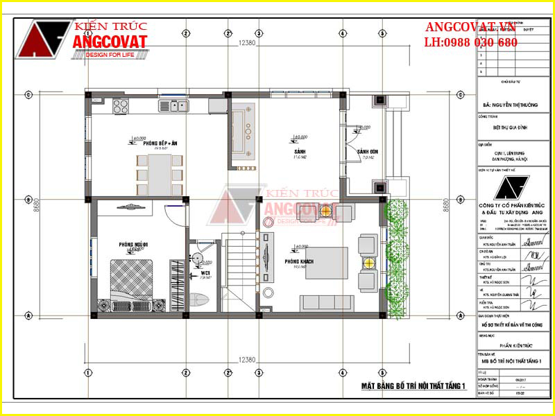 Tư vấn thiết kế nhà 2 tầng giả 3 tầng đẹp mái thái 100m2