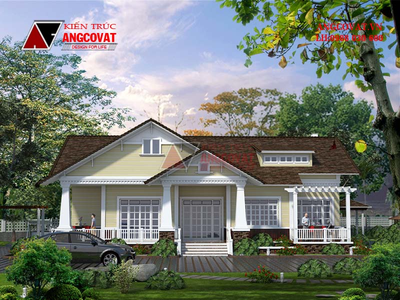 Tư vấn thiết kế nhà ở quê 1 tầng cấp 4 phong cách Châu Âu 200m2