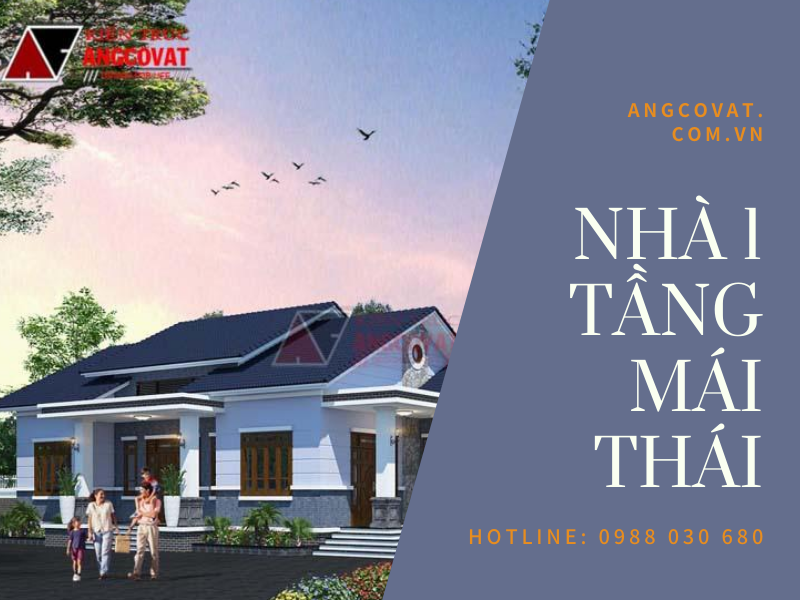 Tư vấn xây nhà 1 tầng 200m2 đẹp mái thái