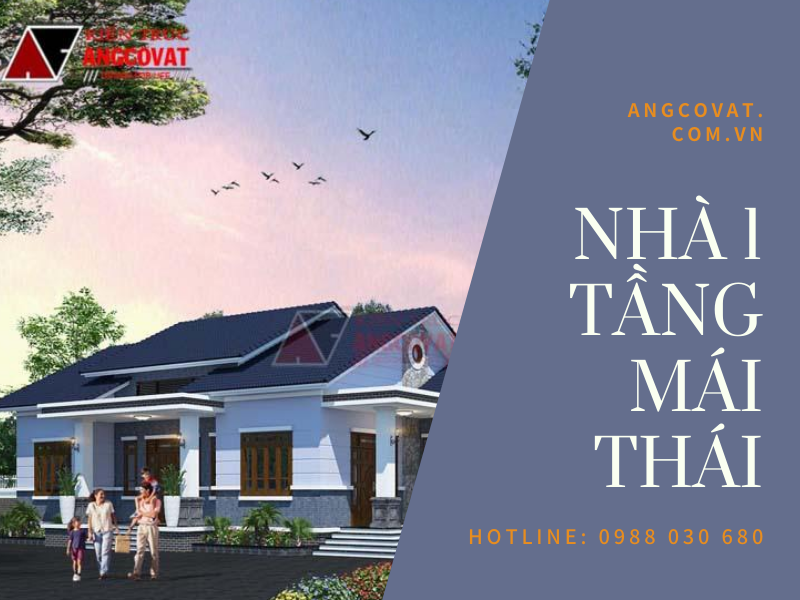 Tư vấn xây nhà 1 tầng 200m2 đẹp mái thái 