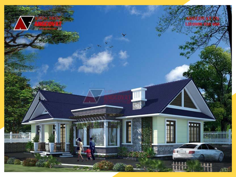 Tư vấn xây nhà 1 tầng mái thái 180m2 đẹp