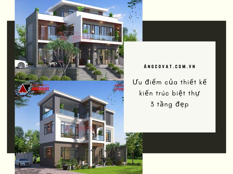 Mẫu thiết kế kiến trúc nhà đẹp biệt thự 3 tầng đẹp mê li