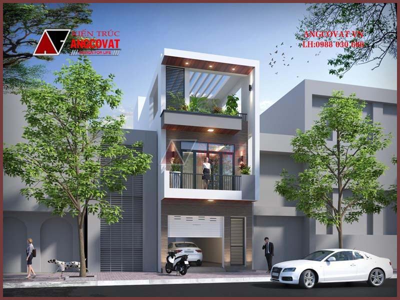 nhà 3 tầng mái bằng 5x21m